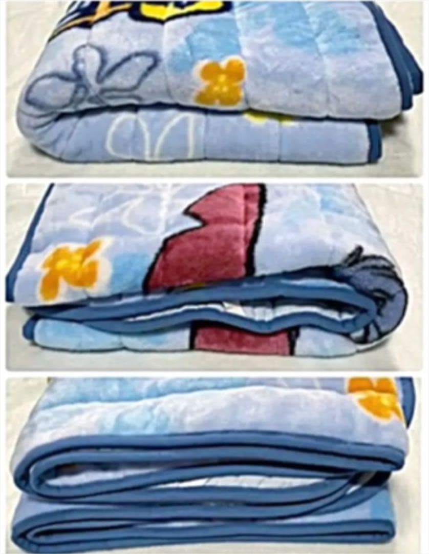 テ袋　希少　スティッチ ボア敷きパット　シングルパッド　１００cm×２０５cm