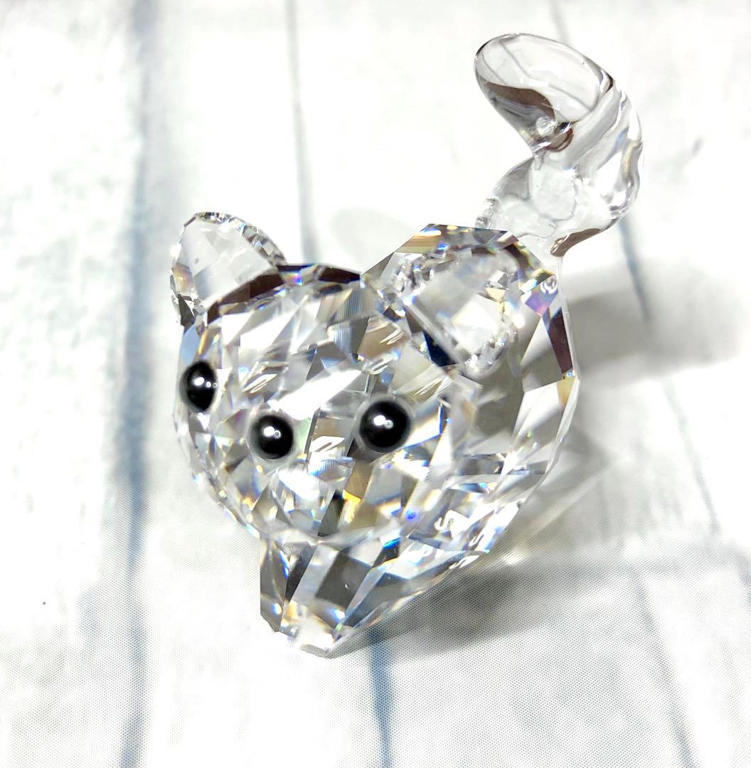 希少 廃盤 SWAROVSKI スワロフスキー 猫 ねこ ネコ 置物 インテリア