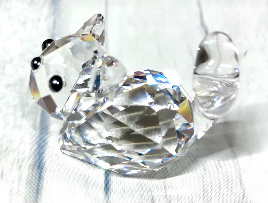 希少 廃盤 SWAROVSKI スワロフスキー 猫 ねこ ネコ 置物 インテリア