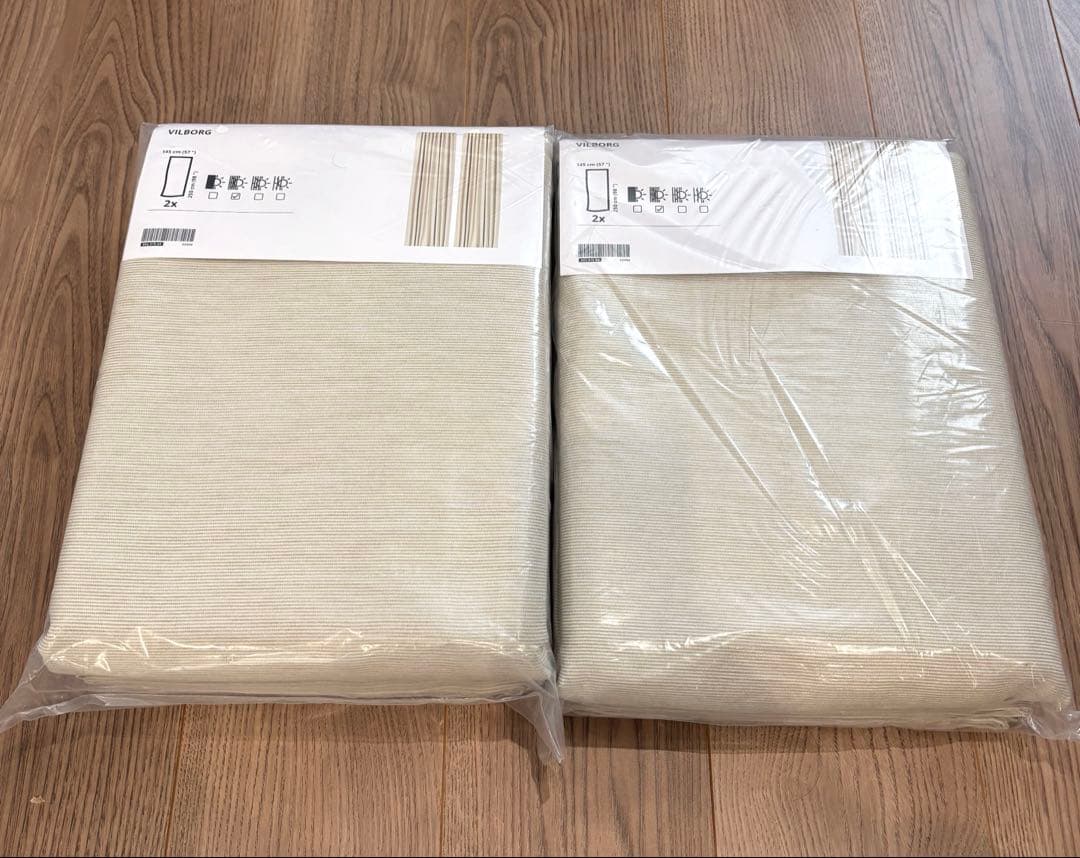 IKEA クリーム色 カーテン　2セット×2