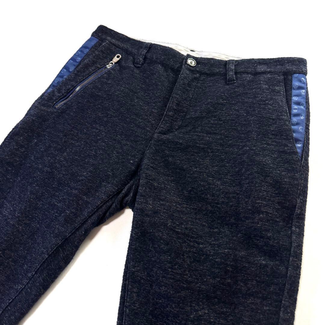 MARK&LONA ゴルフウェア パンツ メランジ柄 XL ネイビー カラビナ