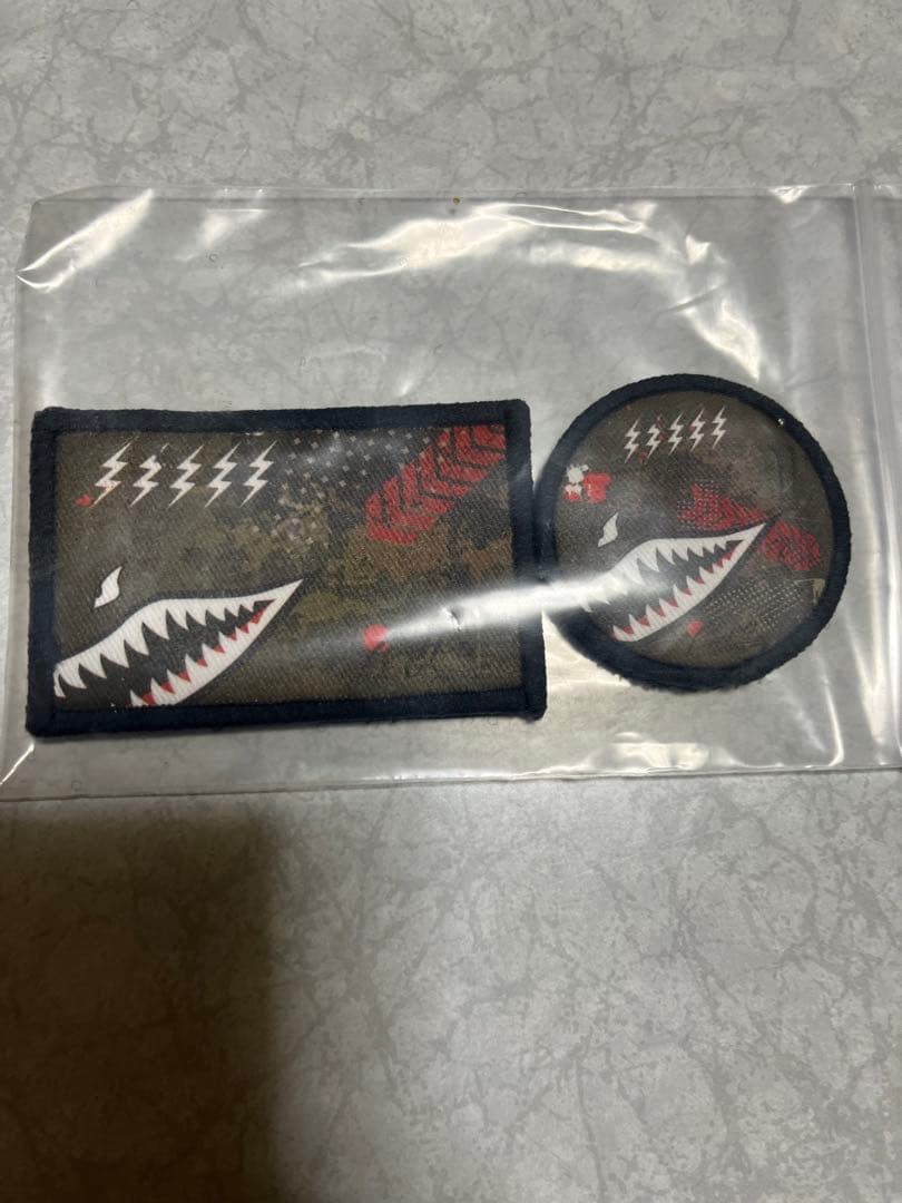 新品未開封 H&O サメ ベルクロ ワッペン グレー パッチ エイチアンドオー