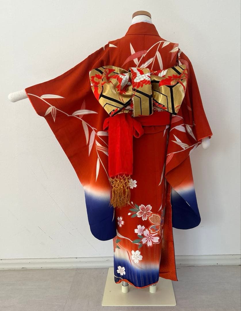 7歳　七五三　美品　正絹着物　古典柄　帯　帯揚げ　帯締め　しごきセット
