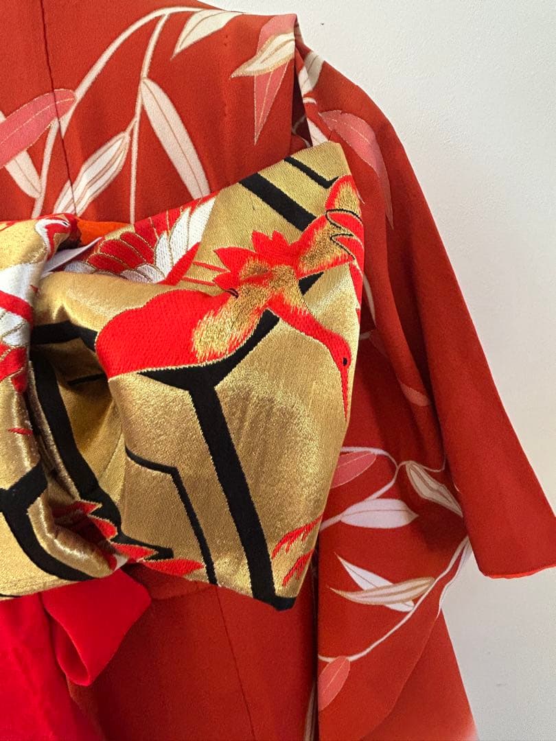 7歳　七五三　美品　正絹着物　古典柄　帯　帯揚げ　帯締め　しごきセット