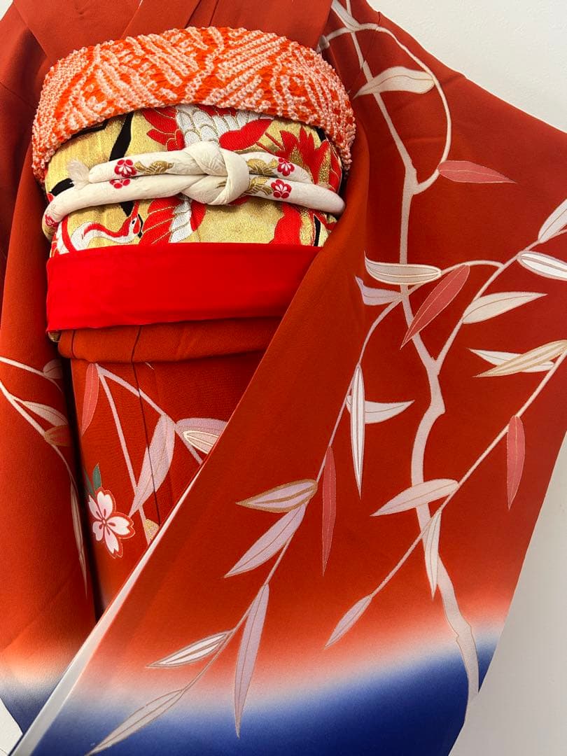 7歳　七五三　美品　正絹着物　古典柄　帯　帯揚げ　帯締め　しごきセット