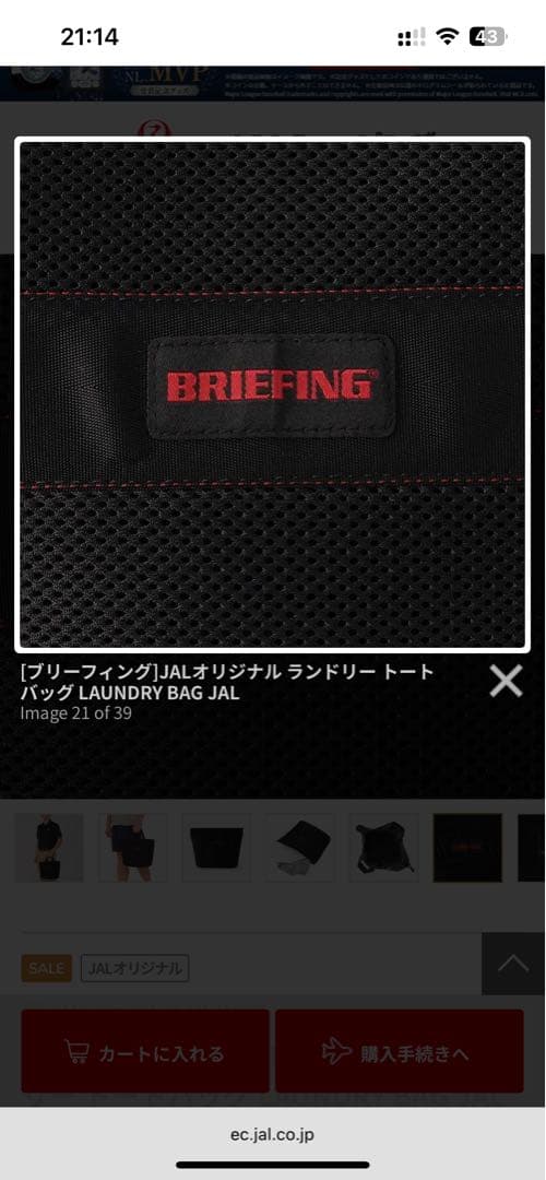 【新品】BRIEFING LAUNDRY BAG JAL ブラック