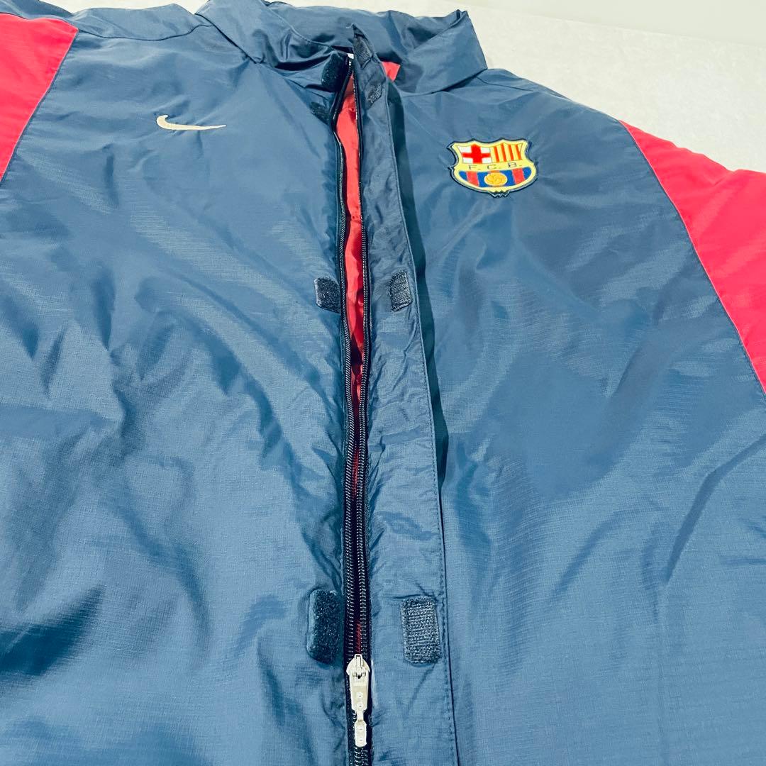 【00s!美品】NIKE FCバルセロナ 中綿ジャケット着脱ライナーベスト付XL