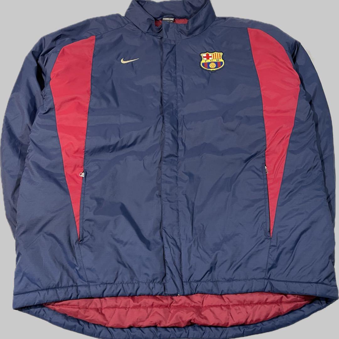 【00s!美品】NIKE FCバルセロナ 中綿ジャケット着脱ライナーベスト付XL