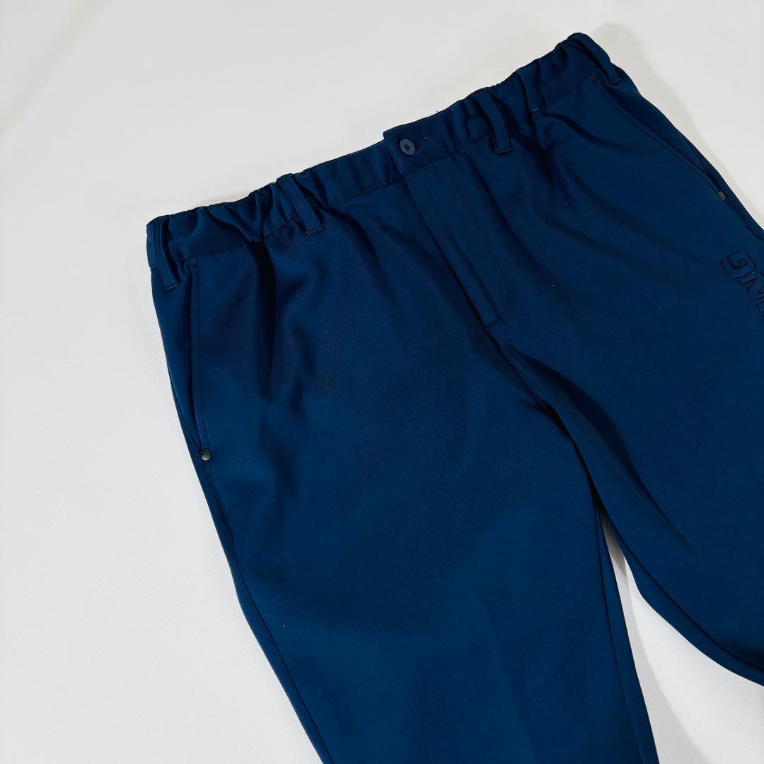 775 美品✨ブリーフィング スリムストレッチパンツ XL ネイビー 3Dロゴ