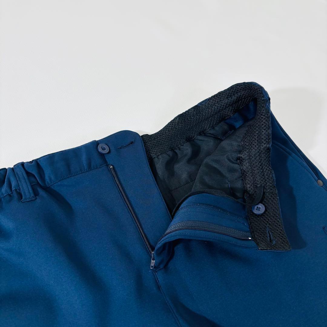 775 美品✨ブリーフィング スリムストレッチパンツ XL ネイビー 3Dロゴ