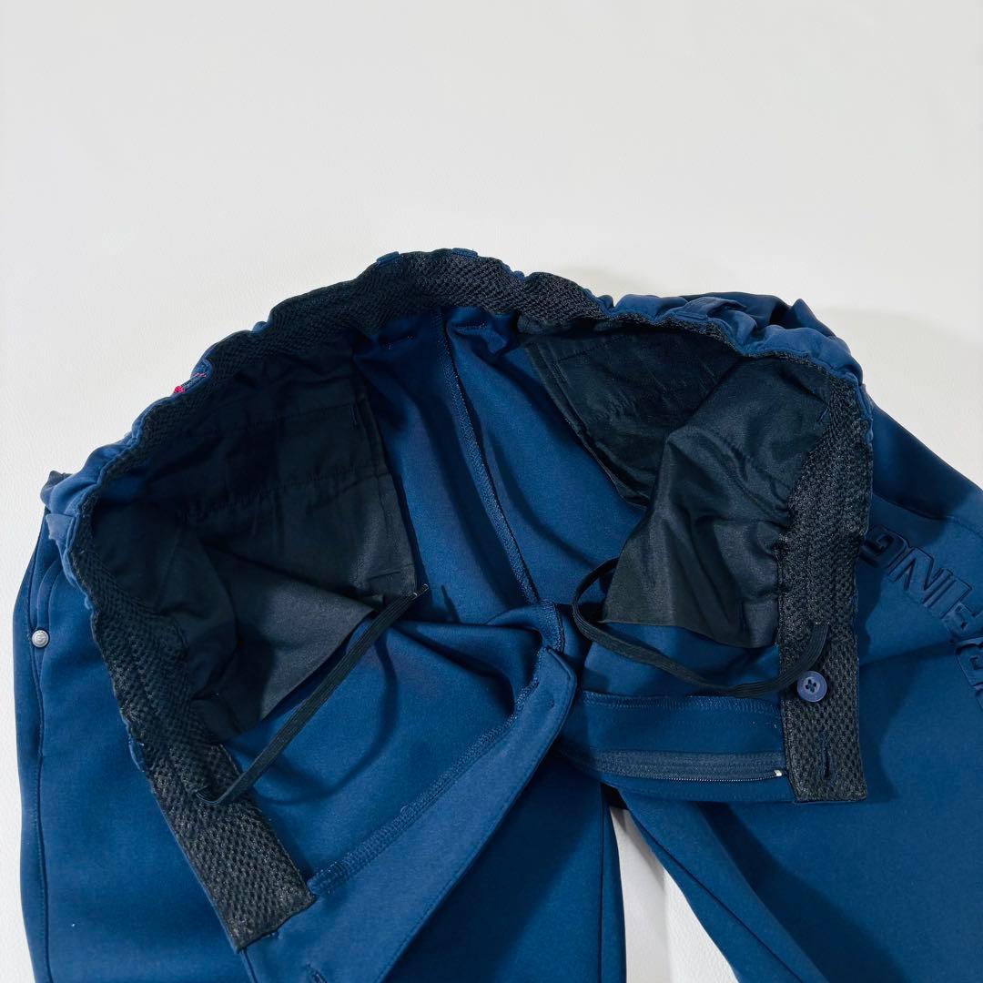 775 美品✨ブリーフィング スリムストレッチパンツ XL ネイビー 3Dロゴ