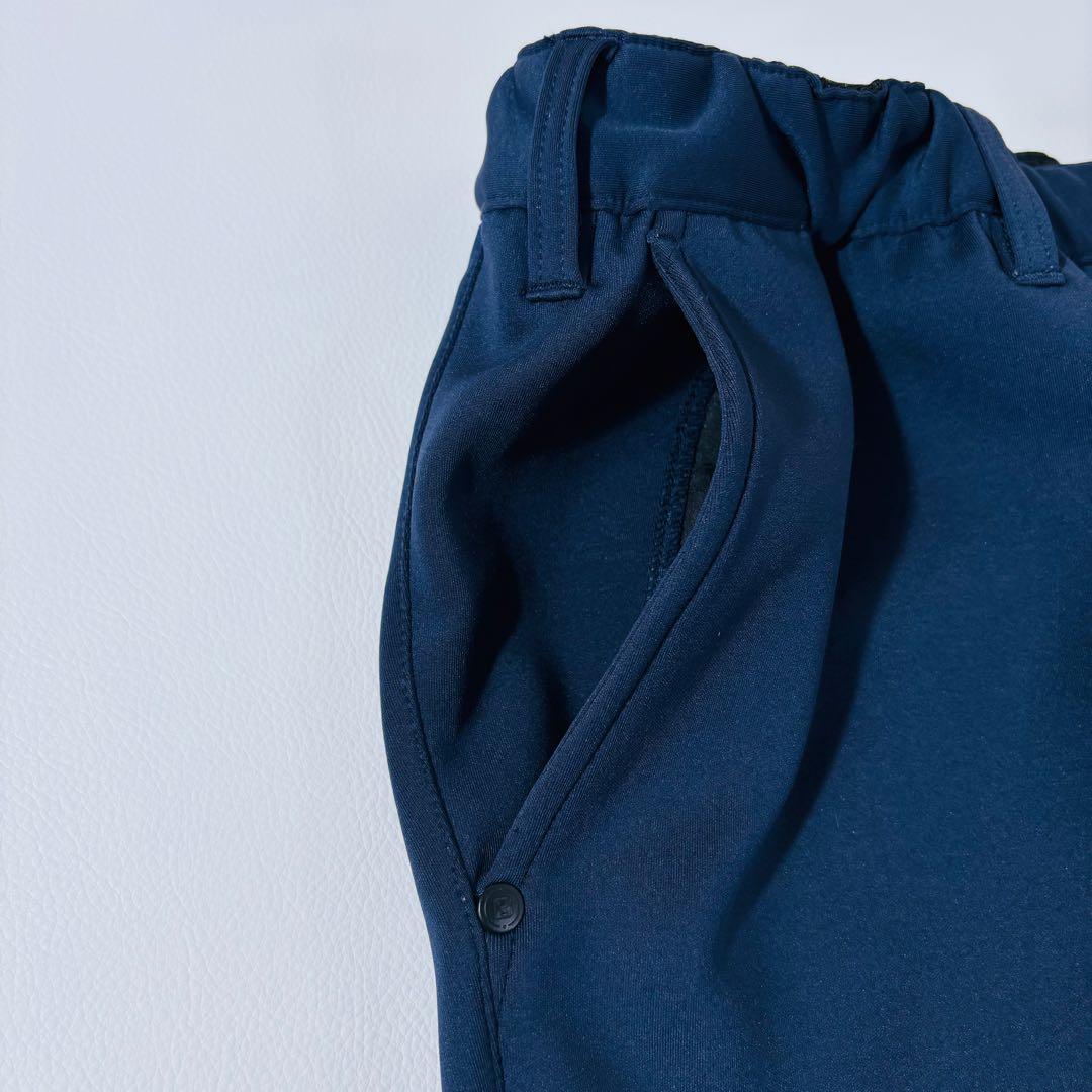 775 美品✨ブリーフィング スリムストレッチパンツ XL ネイビー 3Dロゴ