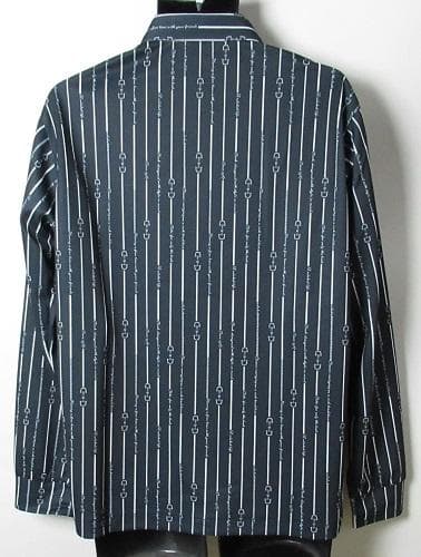 新品 アダバット/adabat ゴルフ　ビットストライプ長袖ポロシャツ/L