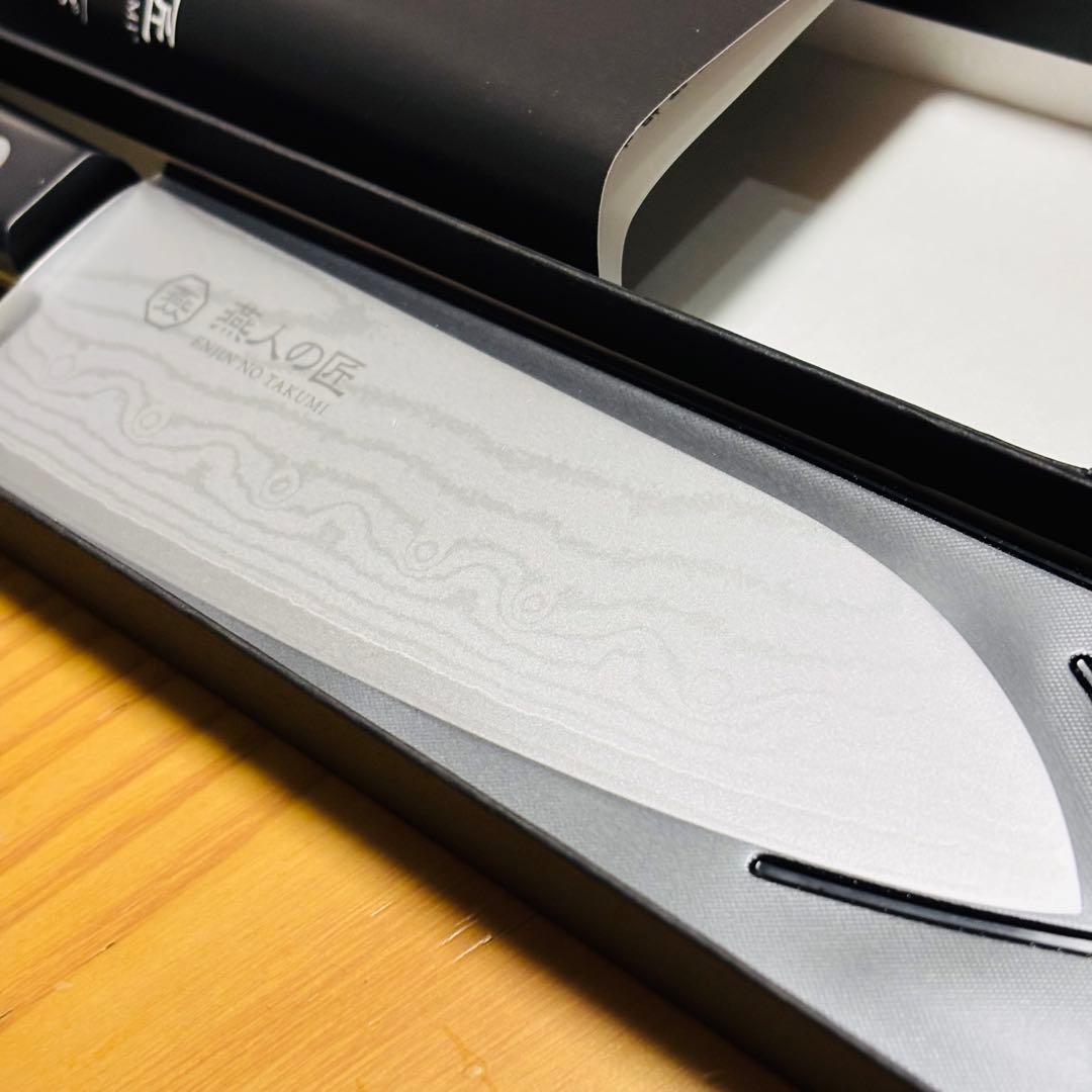 燕人の匠　ダマスカス　ETK-1500 三徳庖丁170mm ダマスカスナイフ