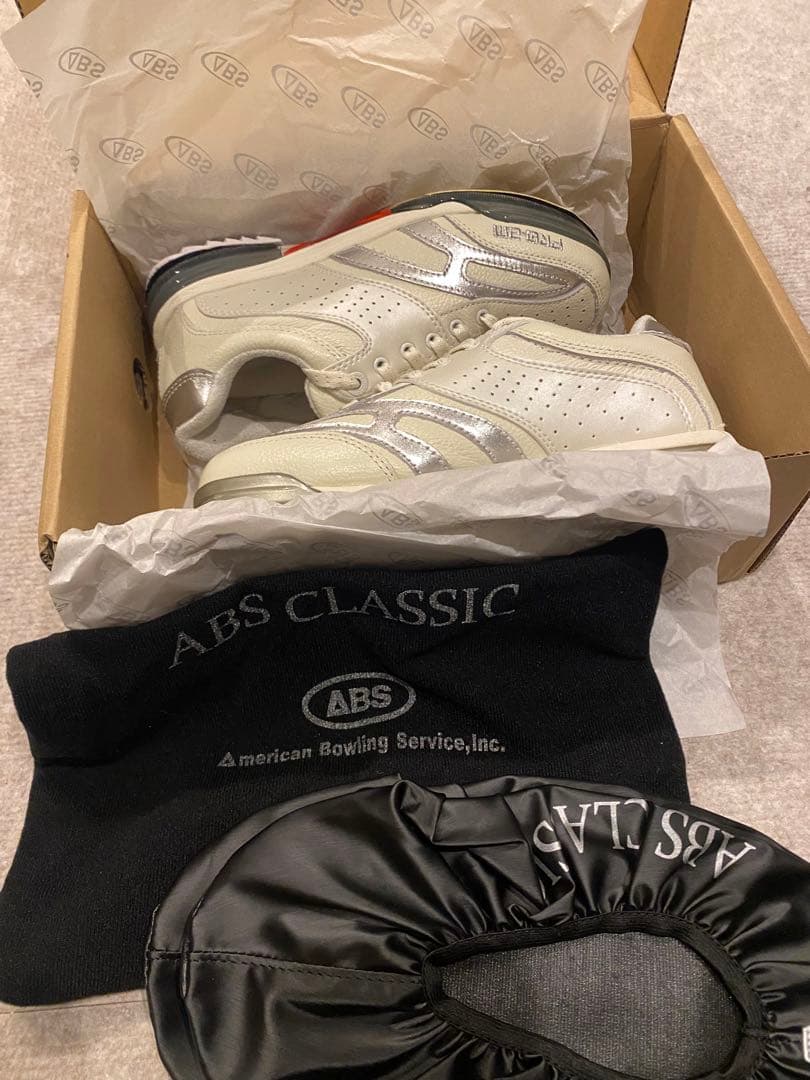 ABS CLASSIC ボウリングシューズ 24.5 ホワイト/シルバー