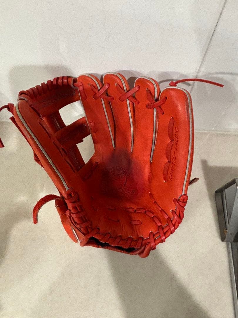 ほぼ未使用　SSK 軟式用グラブ　オールラウンド　スーパーソフト　オレンジ