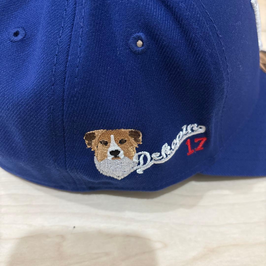 NEW ERAドジャース　公式キャップ　カスタム　デコピン刺繍付き　M/Lサイズ