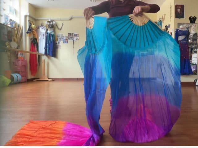 ベリーダンスパホーマンスリアルシルクベール180 cmベリーダンス衣装アクセサリ