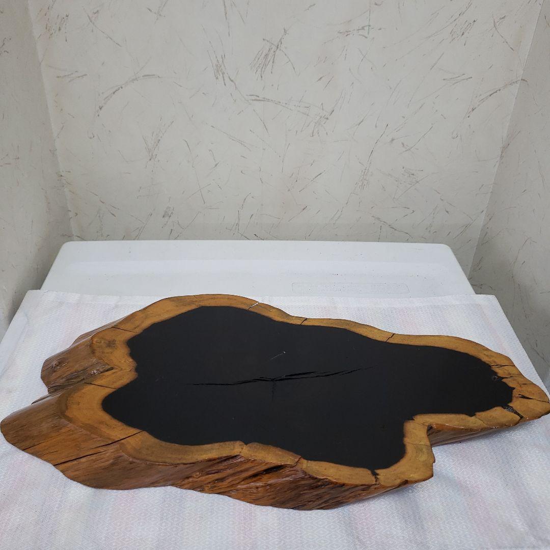蔵出し特価本黒檀敷台 はす切り４２×２０×厚3,5cm 重2,2kg