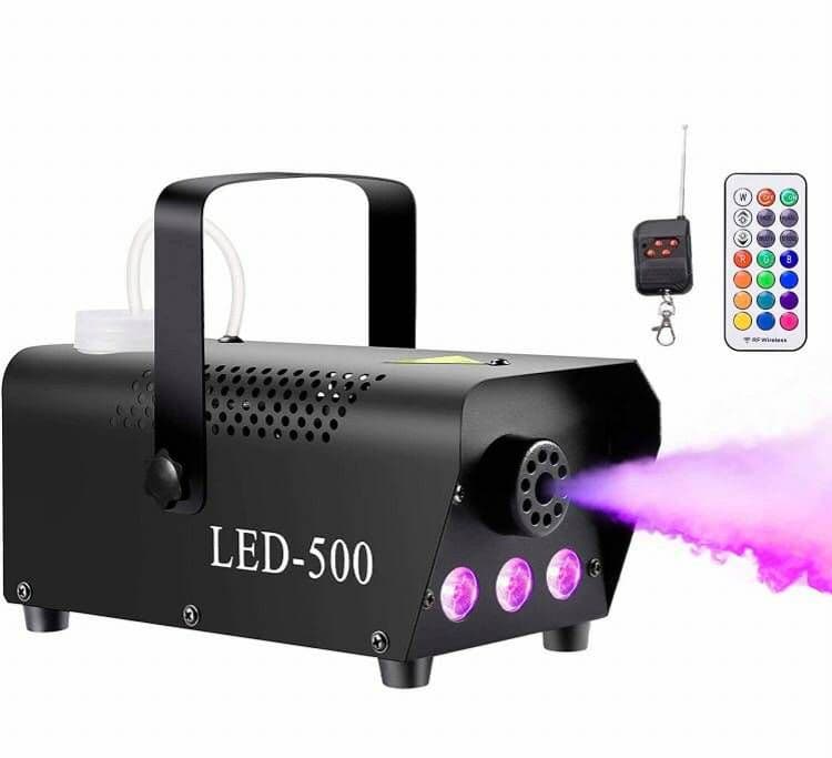 スモーク フォグ マシン LED 5種カラー 煙霧機  リモコン付 パーティー