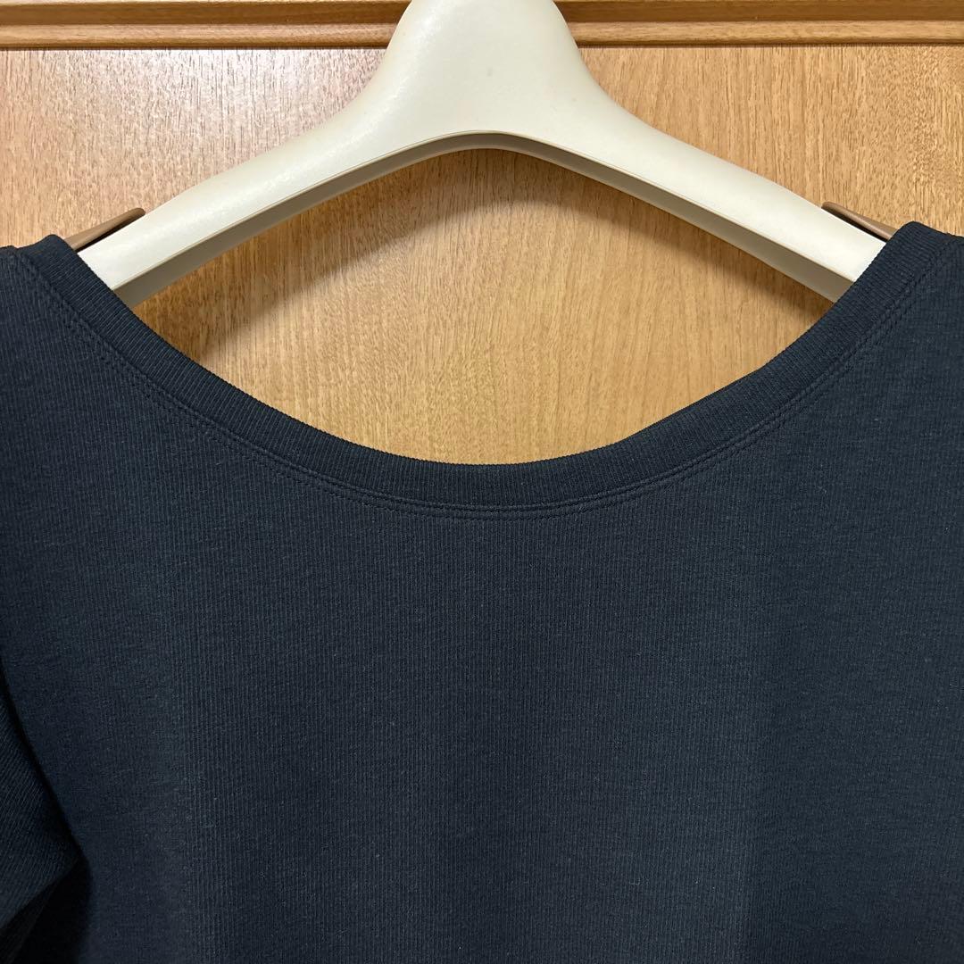 新品未使用！チャコットバッククロス5分袖Tシャツ　黒　Mサイズ