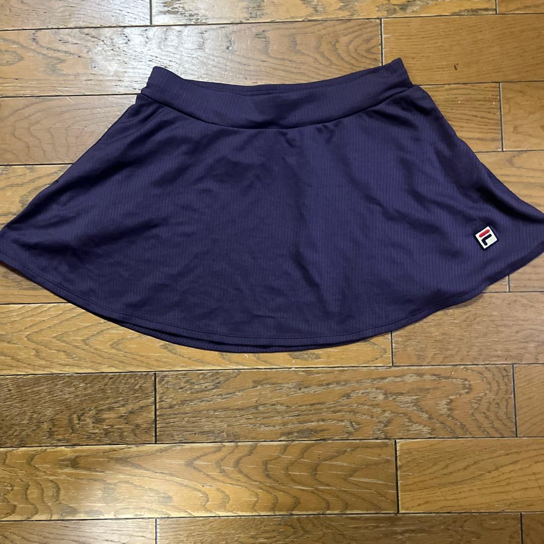 FILA ダークパープル 長袖トップス スカート セット L
