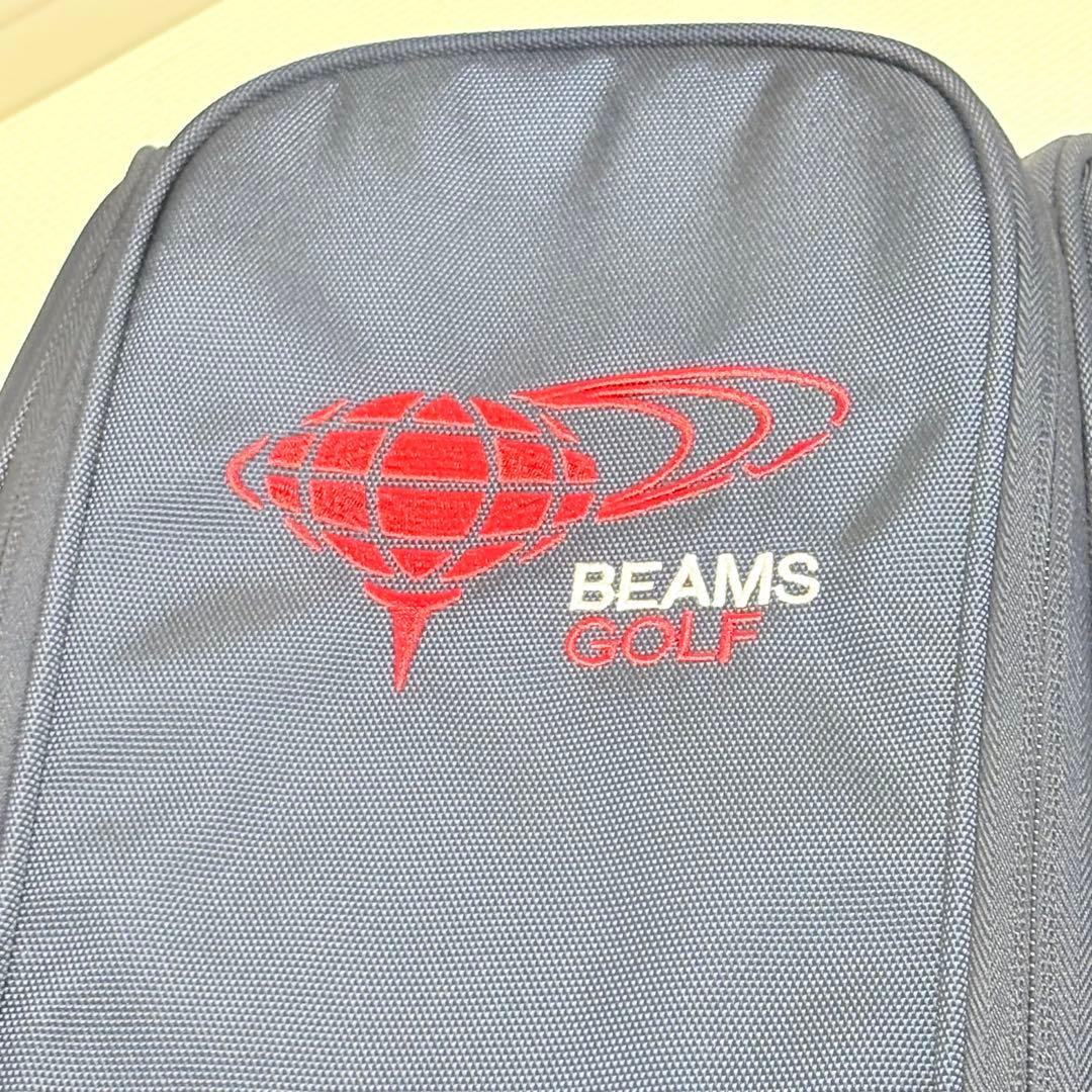 【美品】BEAMS GOLF/ビームスゴルフ　シューズケース　ネイビー　刺繍