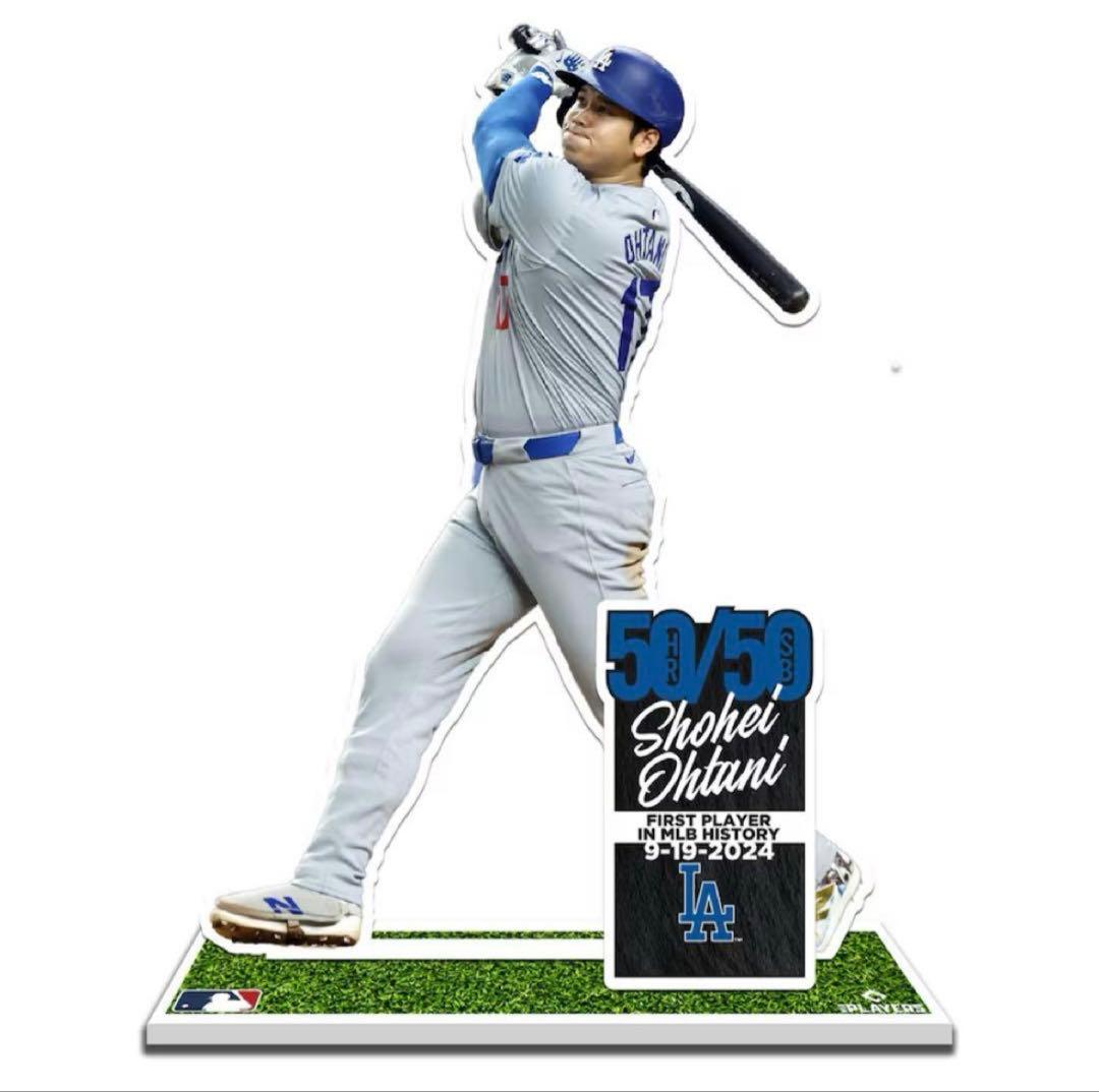 米MLB公式 30cm大谷翔平 ドジャース 5050記念スタンド 新品