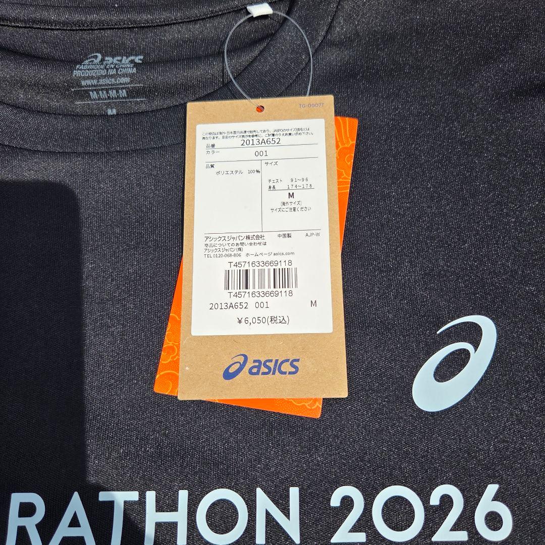 asics 東京マラソン 2026 Tシャツ 海外サイズM 黒