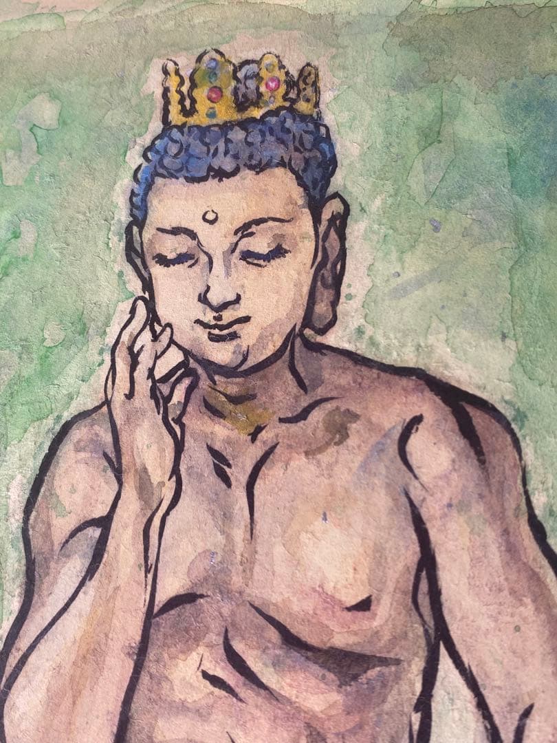 2876❣️近藤　大理　　絵画　弥勒菩薩　仏像