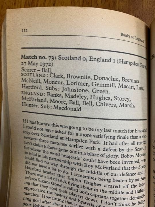 ＂BANKS of ENGLAND＂ ゴードン・バンクス自伝 希少
