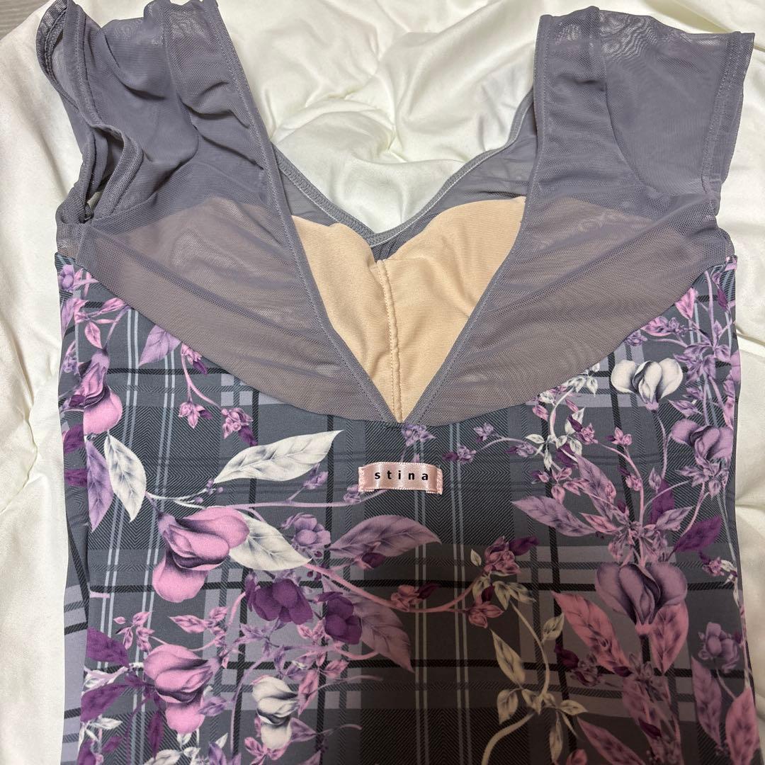 stina 花柄チェック レオタード Sサイズ