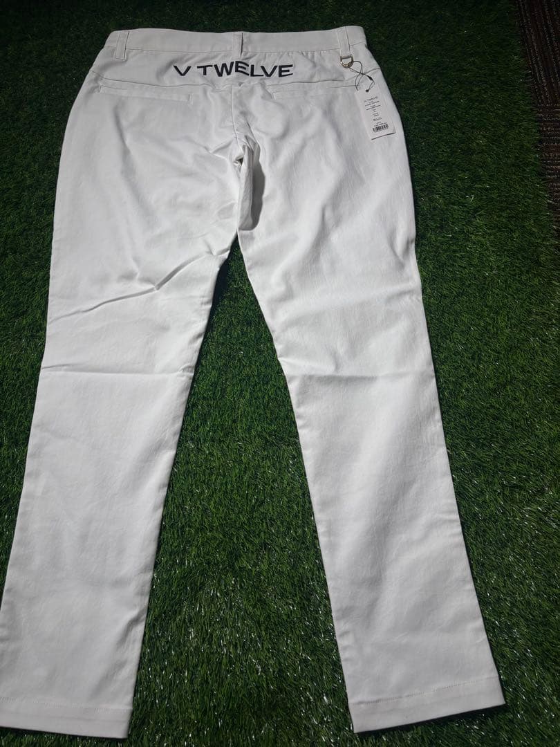 【XLサイズ】新品タグ付き V12 BACK LOGO PANTS 白 ゴルフ