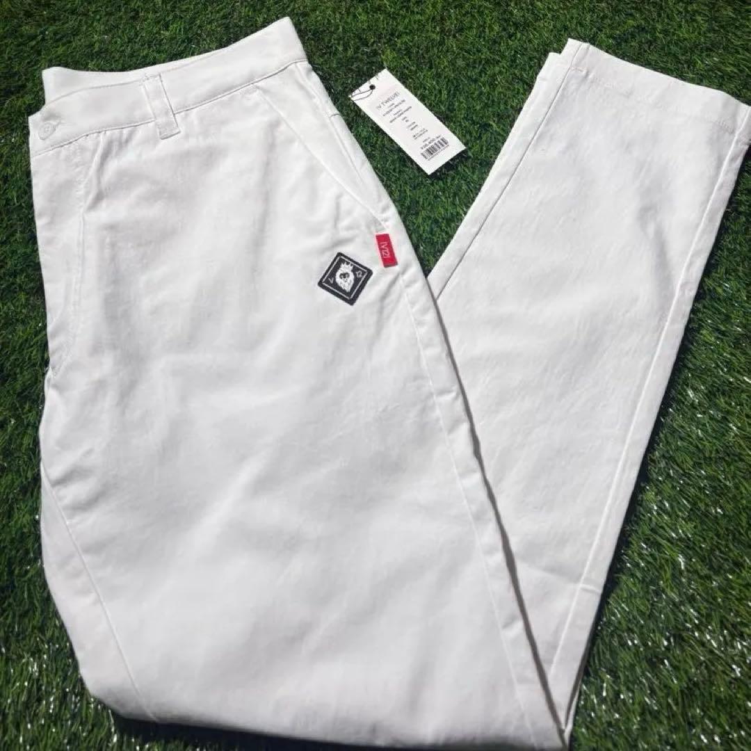 【XLサイズ】新品タグ付き V12 BACK LOGO PANTS 白 ゴルフ