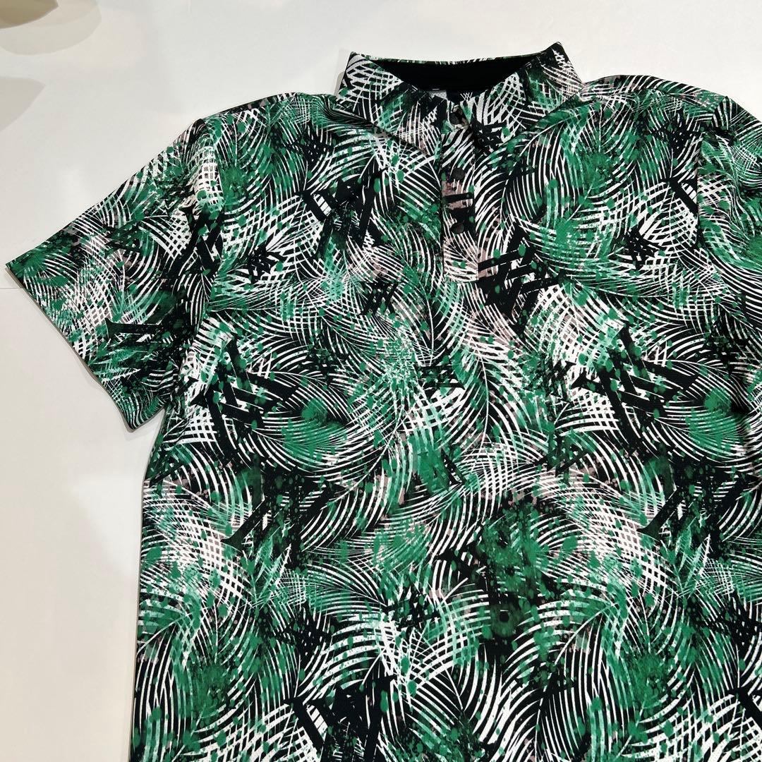 新品❤️anew golfゴルフ用 半袖ポロシャツ 緑と黒の模様