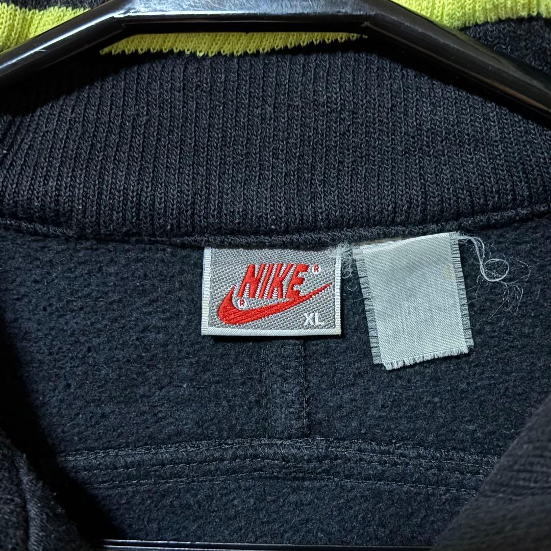 NIKE 80~90s銀タグ ジップアップスウェット ブラック イエロー XL
