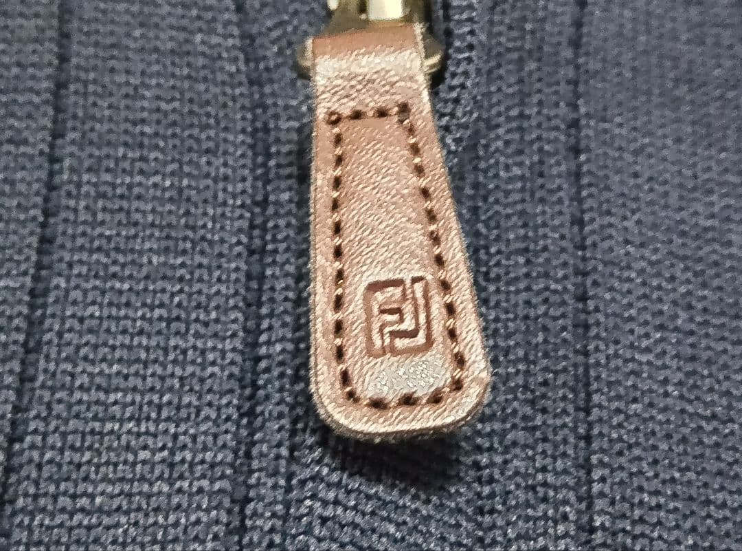 FJ ネイビー フロントジップ付きセーター・トレーナー 2XL