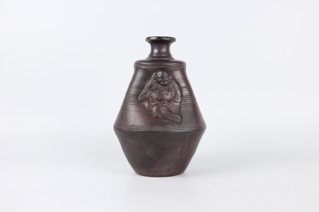 備前焼 人物細工徳利 酒器 花器 飾り壺　吉銘有り花器　花入　 ED11-29