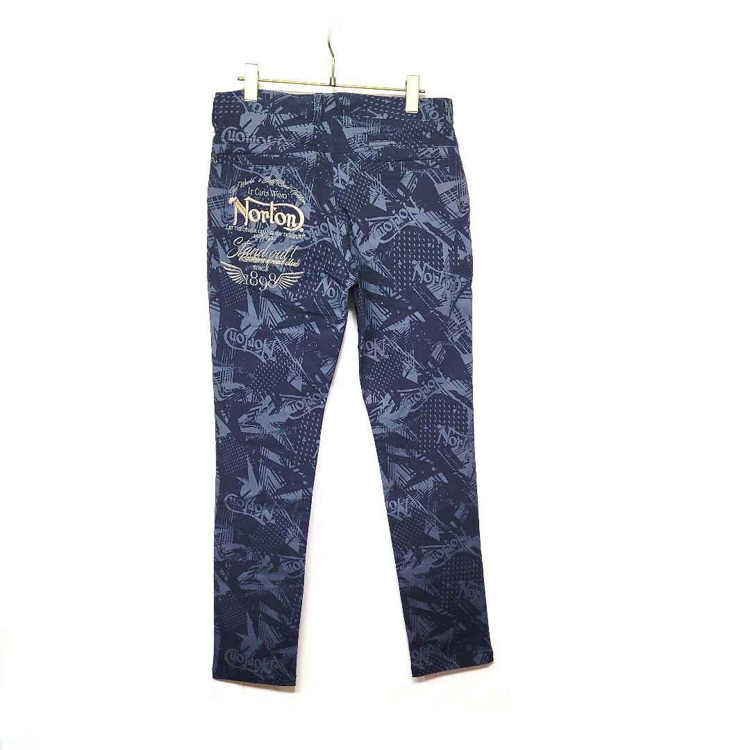 【新品】Norton Golf 吸水速乾 総柄 刺繍入り ストレッチ パンツ L