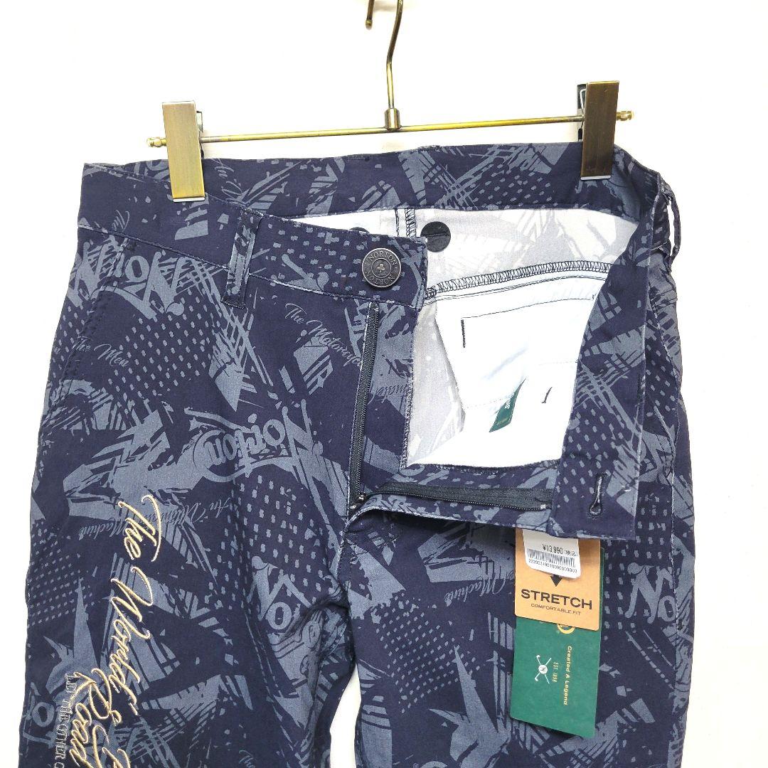 【新品】Norton Golf 吸水速乾 総柄 刺繍入り ストレッチ パンツ L