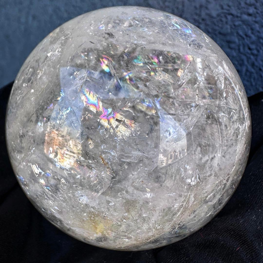 爆レア❗️アゼツライト☆レインボー☆ヒマラヤ水晶 丸玉☆虹☆パワー浄化A1562