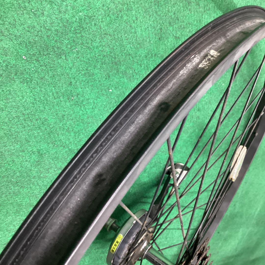 完組ホイール　アルミリム　黒　27×1.95 ローラーブレーキ　外装６段