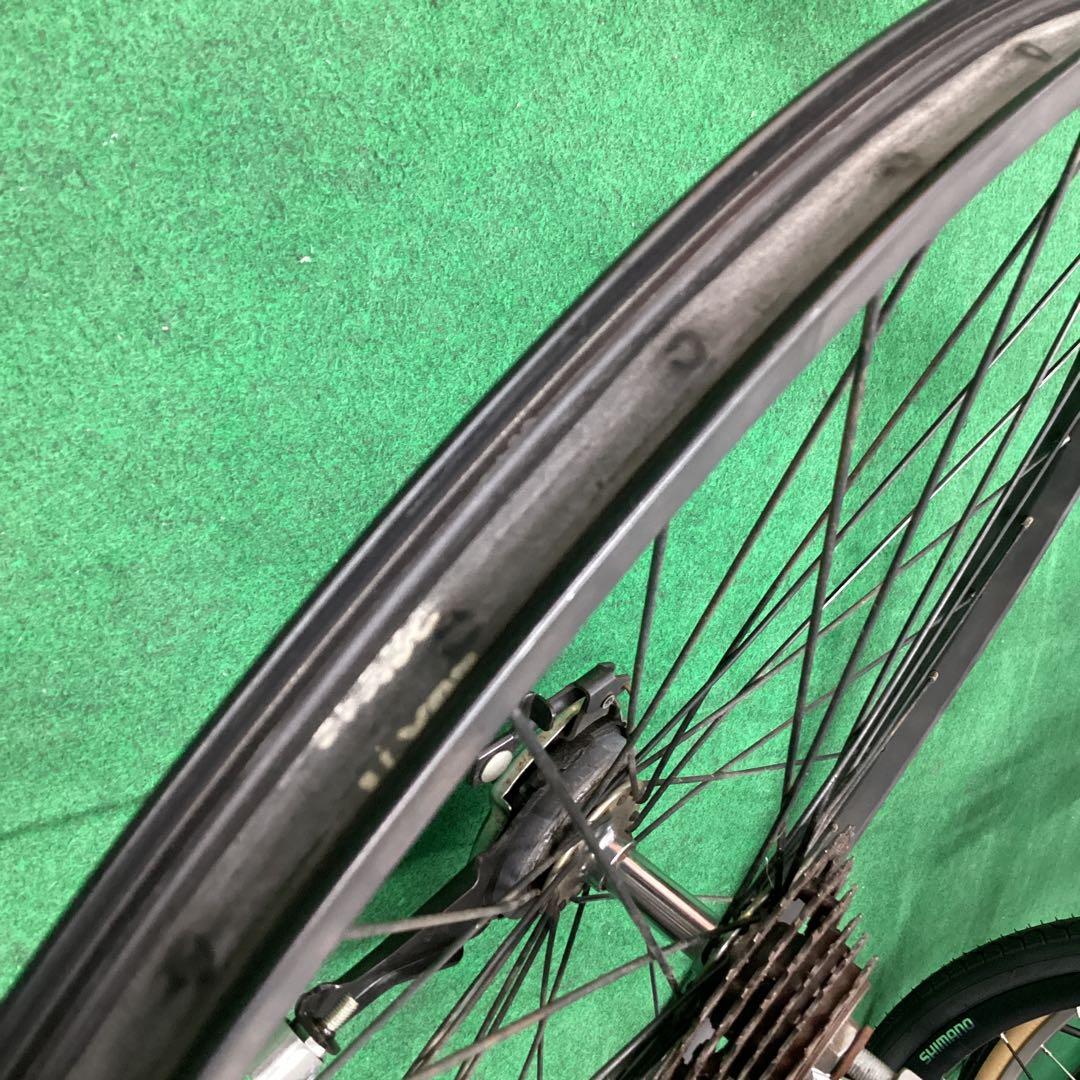 完組ホイール　アルミリム　黒　27×1.95 ローラーブレーキ　外装６段