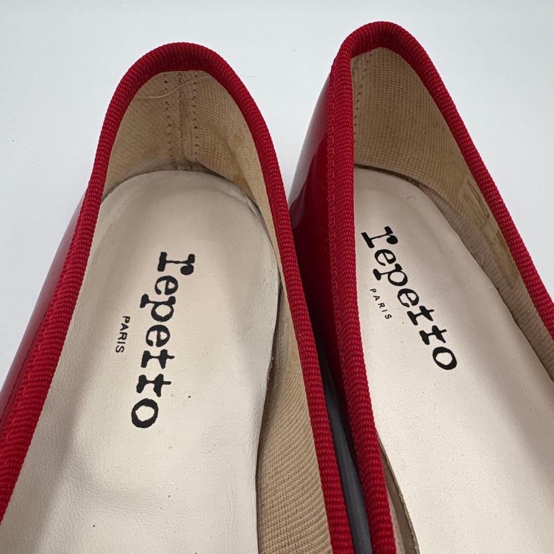 レペット Repetto エナメル フラットパンプス【39】24.5cm レッド