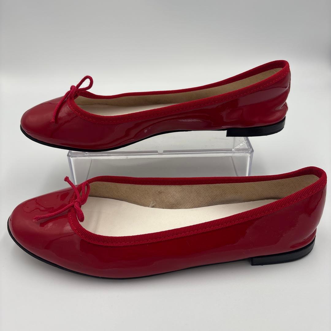 レペット Repetto エナメル フラットパンプス【39】24.5cm レッド