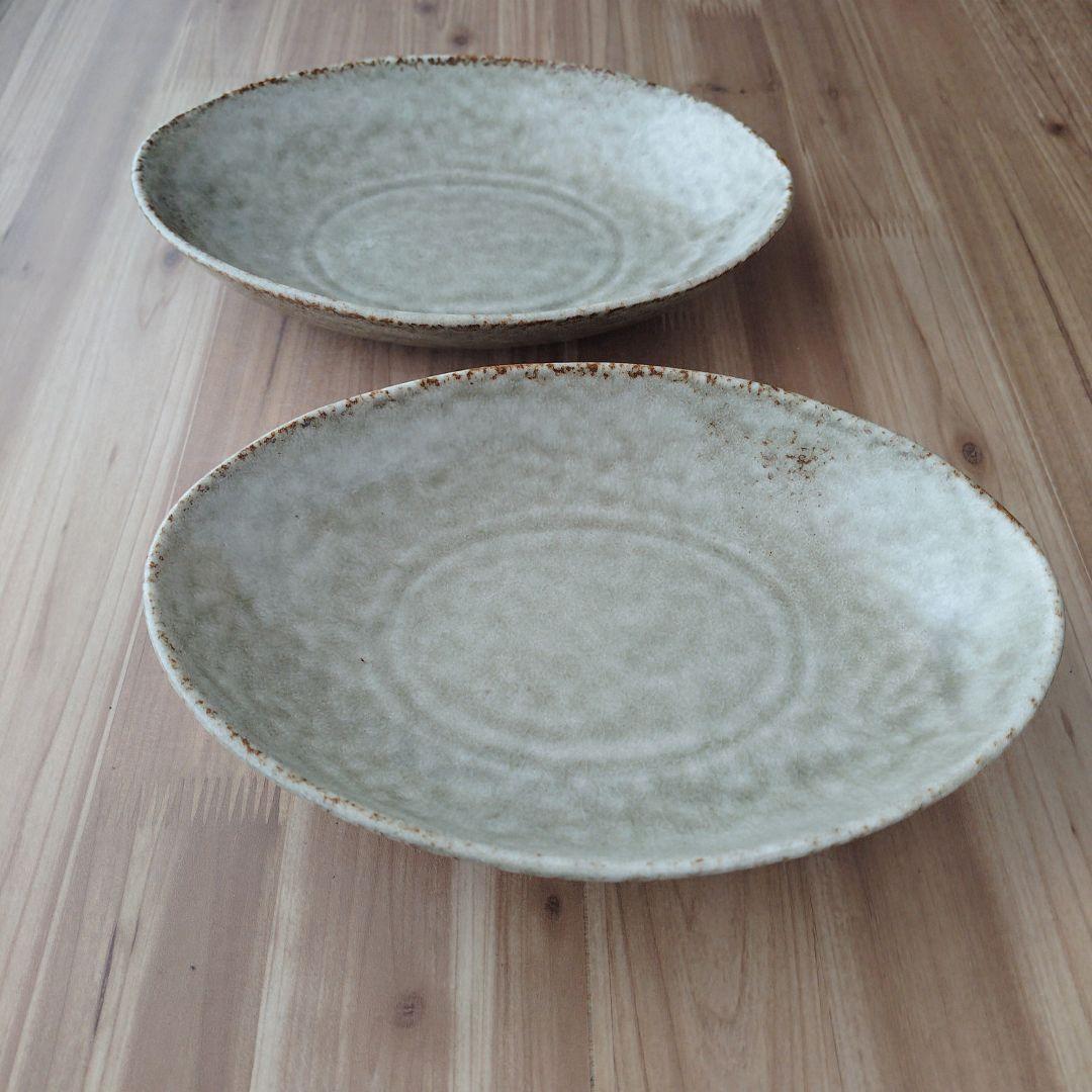 オーバル深皿・セージグリーン８枚　美濃焼　日本製〈新品・未使用〉