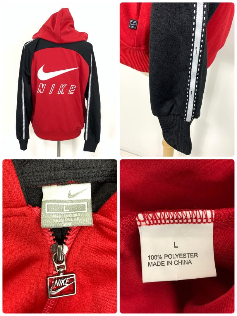 NIKE ナイキ ジャージセットアップ 赤 黒 ポリエステル L C5615