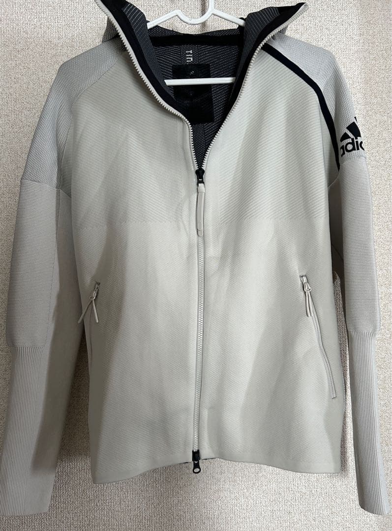 adidasジャージ　グレーホワイト　サイズL