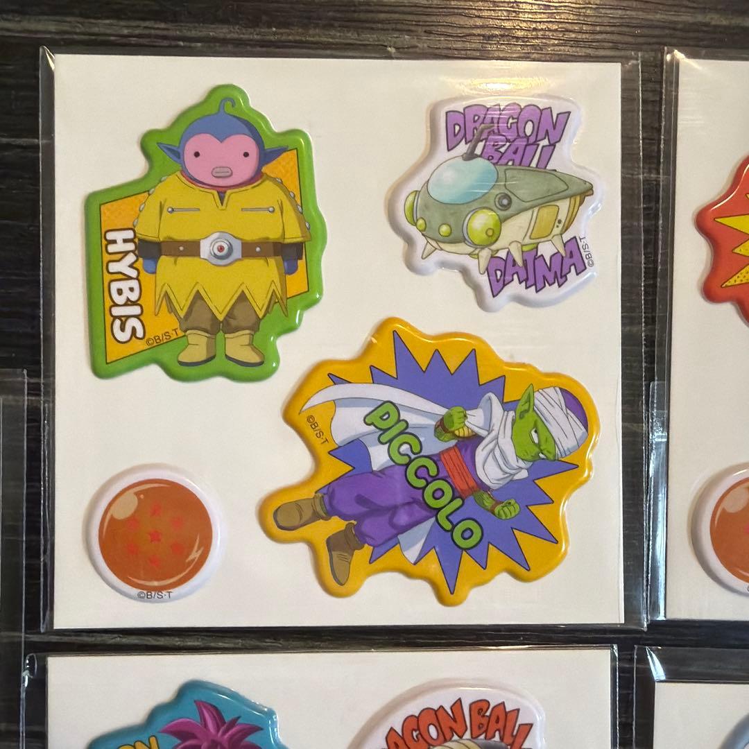 ぷっくりシール明治 ドラゴンボールDAIMA全7種類 コンプリート (牛乳付き)