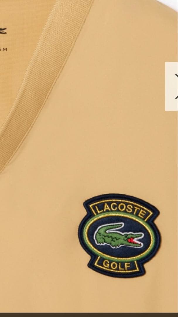 LACOSTE　ゴルフウェア　Vネックウィンドブレイカー　サイズUSのＬサイズ